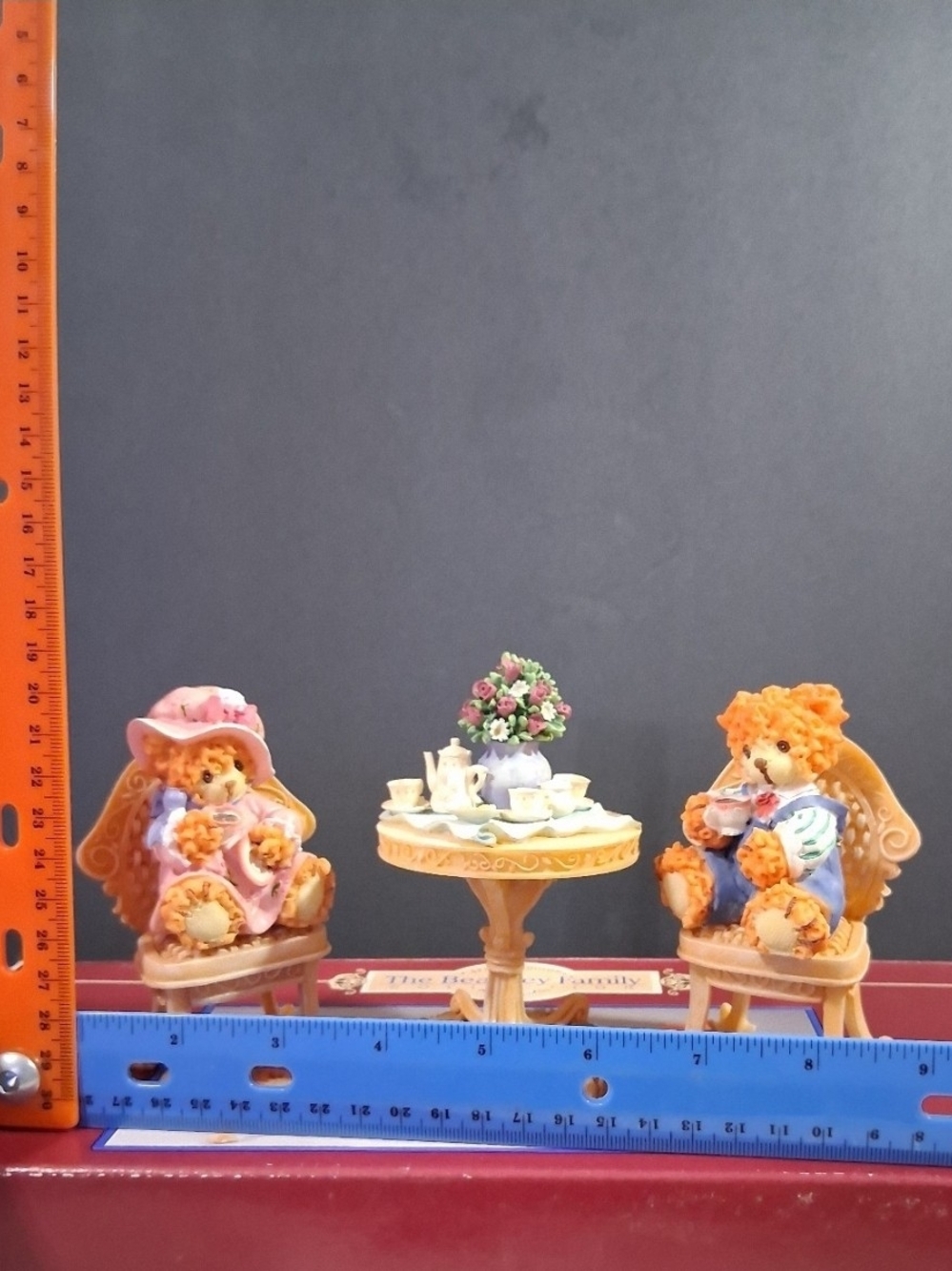 Vtg 1998 House of Lloyd Bearsley Family Two for Tea Bear Figurine Set Complete - Picture 11 of 11